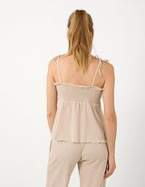 Top - Crinkle-Optik - Beige