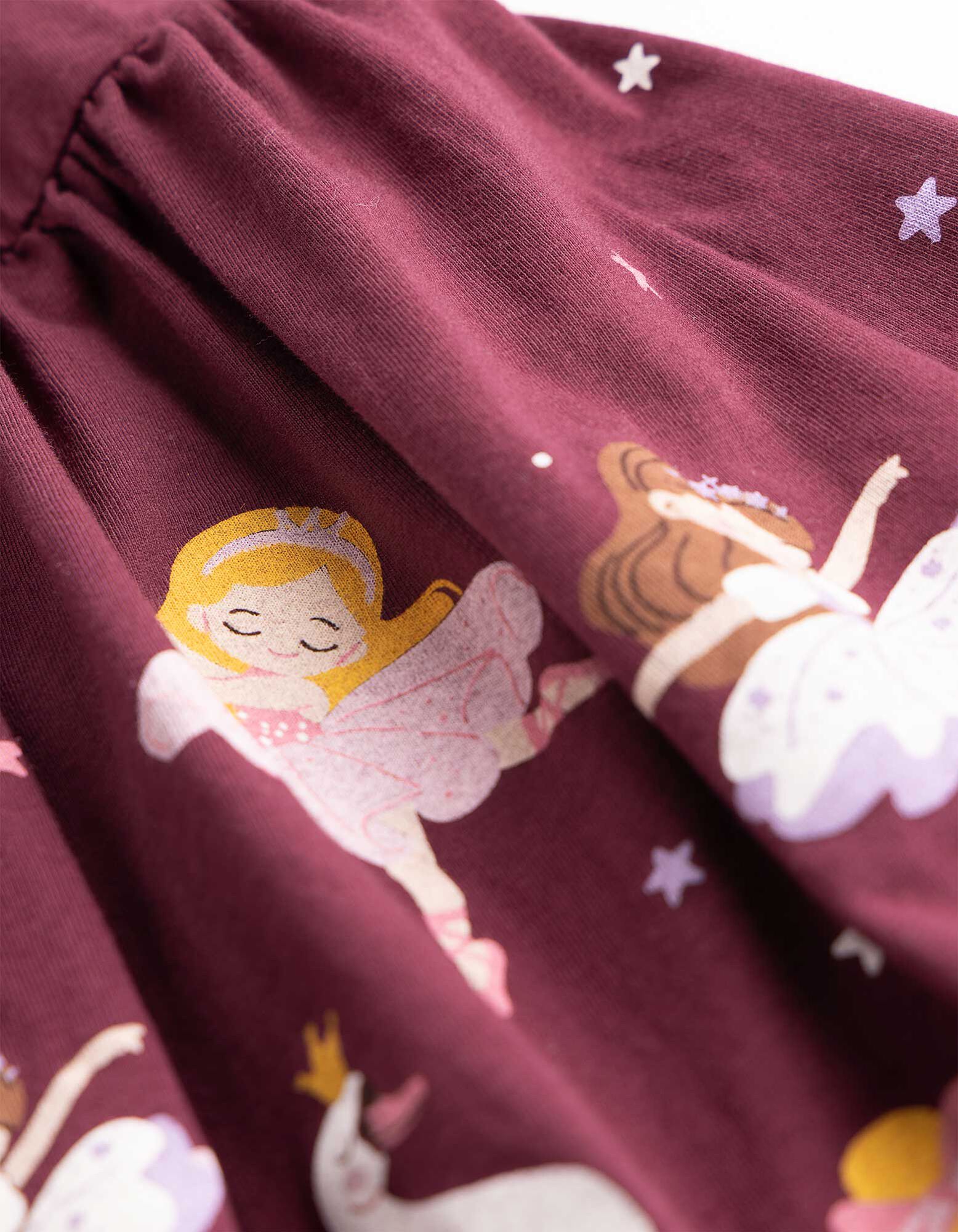 Kleid - Print - Dunkelrot