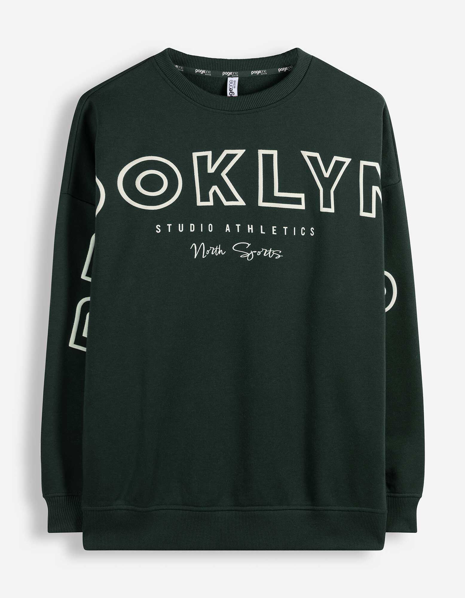 Sweatshirt - Baumwoll-Mix - Dunkelgr&uuml;n