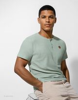 T-shirt - Patte de boutonnage - Vert clair