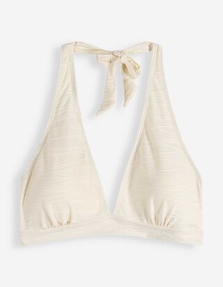Bikinitop - Strukturiertes Material - beige