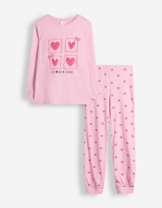Pyjama set van shirt en broek - patroon - Roze