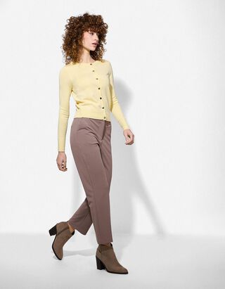 Kalhoty - &Uacute;zk&yacute; střih Slim Fit - hneda