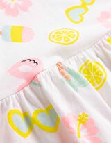 Kleid - Allover-Print - wei&szlig;