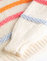 Pulover de tricot - Bluză în dungi - Alb