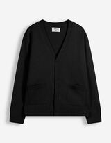 Cardigan - Patte de boutonnage - noir
