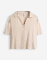 Blusenshirt - einfarbig - Beige