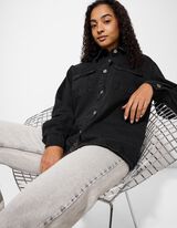 Jeanshemd - dark blue denim - schwarz