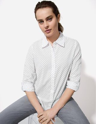 Hemd - Punktemuster - weiß