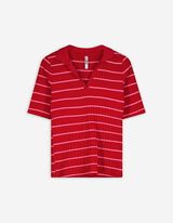 Poloshirt - Streifen - rot