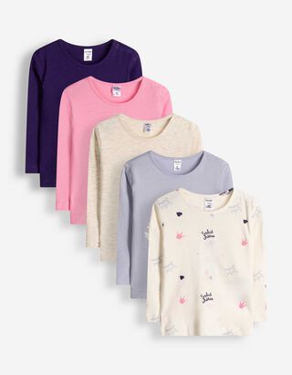 Langarmshirt - 5er-Pack