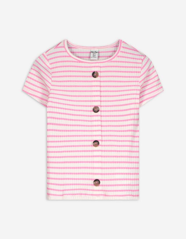 T-Shirt - Streifen - pink