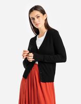 Pleteni kardigan - LENZING&trade; ECOVERO&trade; - crno