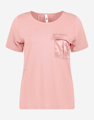 T-shirt - Viscose m&eacute;lang&eacute;e - Rose