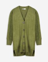 Longcardigan - Aufgesetze Taschen - grün