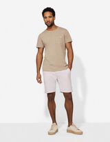 T-Shirt - Brusttasche - hellbraun