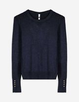 Strickpullover - Zierknöpfe - dunkelblau