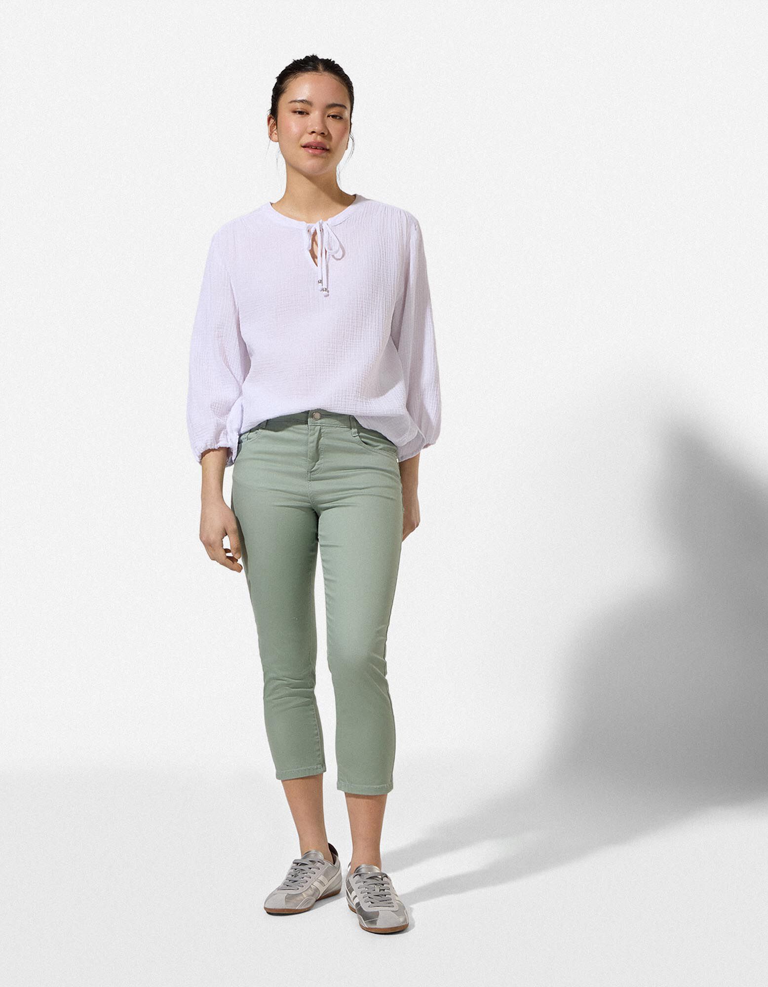Bluse - einfarbig - Wei&szlig;