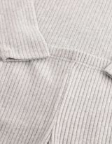 Ensemble t-shirt &agrave; manches longues et leggings - Tissu brillant - gris clair 