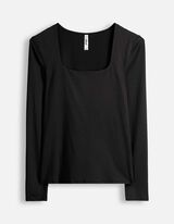 Langarmshirt - Slim Fit - schwarz