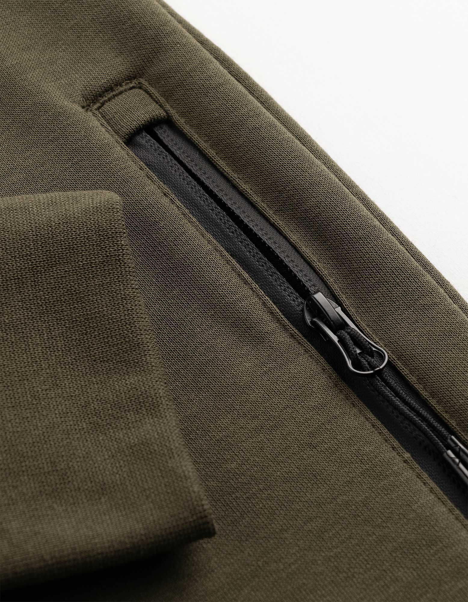 Strickjacke - Stehkragen - Khaki