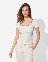 Bluză de corp cu m&acirc;necă lungă - Cositorit - Alb