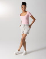 T-shirt - Encolure carr&eacute;e - Rose