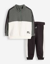Sweater en broek set - Kleur blokkering - Donkergroen