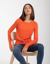 sweter - mieszanka wiskozowa - pomaranczowy