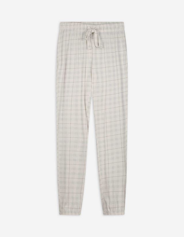 Pyjamahose - Allover-Muster - weiß