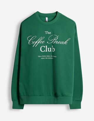 Sweatshirt - Effen - groen