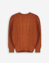 Trui - Wol look - donkerbruin