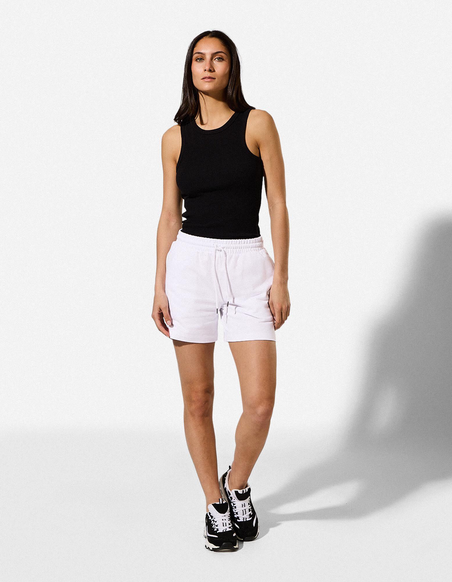 Shorts - Baumwoll-Mix - Wei&szlig;