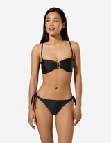 Bikinitop - Metallic-Details - Schwarz