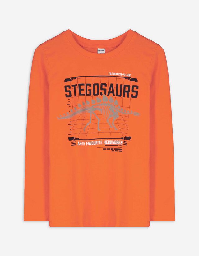 T-shirt à manches longues - Imprimé - Orange