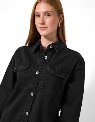 Jeanshemd - dark blue denim - Schwarz