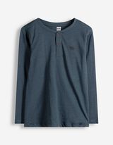Longsleeve - Knoopsluiting - donkerblauw