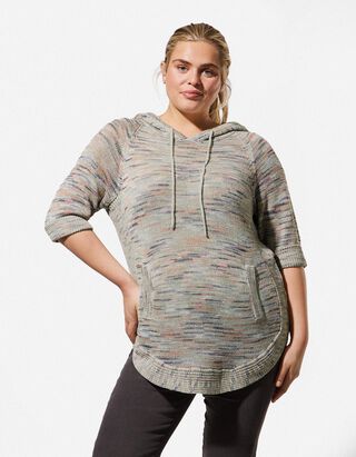 Hoodie - Dreiviertel&auml;rmel - gr&uuml;n