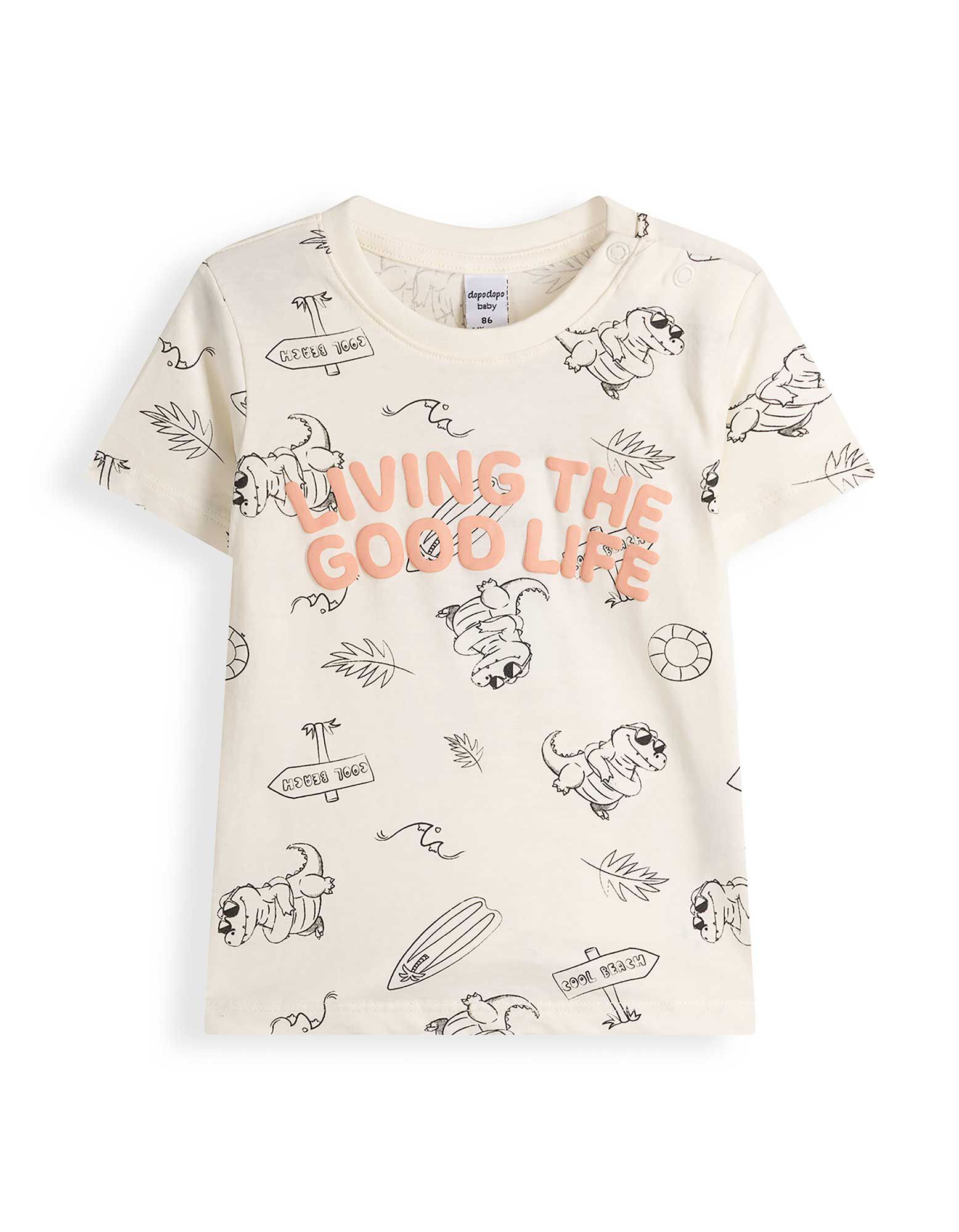 Ensemble t-shirt et pantalon - Message imprim&eacute; - Blanc cass&eacute;