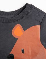 Longsleeve - Vooropdruk - donkergrijs