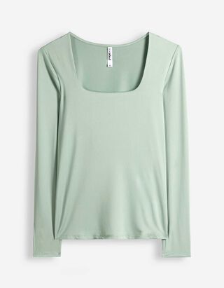 Langarmshirt - Slim Fit - t&uuml;rkis