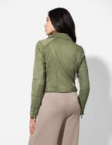 Bikerjacke - Wildlederimitat - dunkelgrün