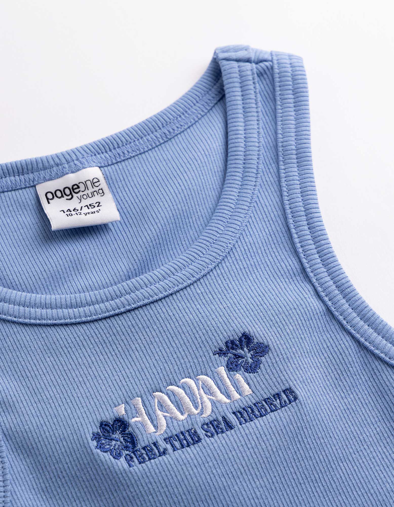 Top sans manches - Impression avant - Bleu