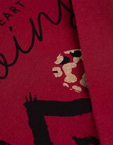 Hosszú ujjú felső - Nyomott minta - mélyvörös