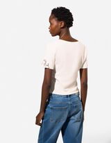 Majica kratkih rukava - čipkasti - bela