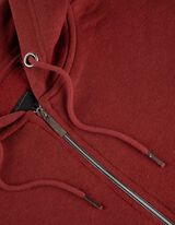 Sweatjacke - Kapuze mit Tunnelzug - dunkelrot