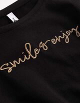 T-Shirt - Stickereien - schwarz