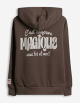 Sweatjacke - Print - hellbraun