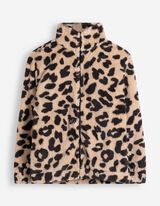Sweatjacke - Pl&uuml;sch - Beige