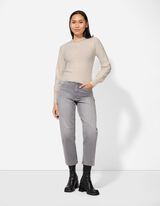 Pleteni pulover - Ukrasni kamenčići - bela